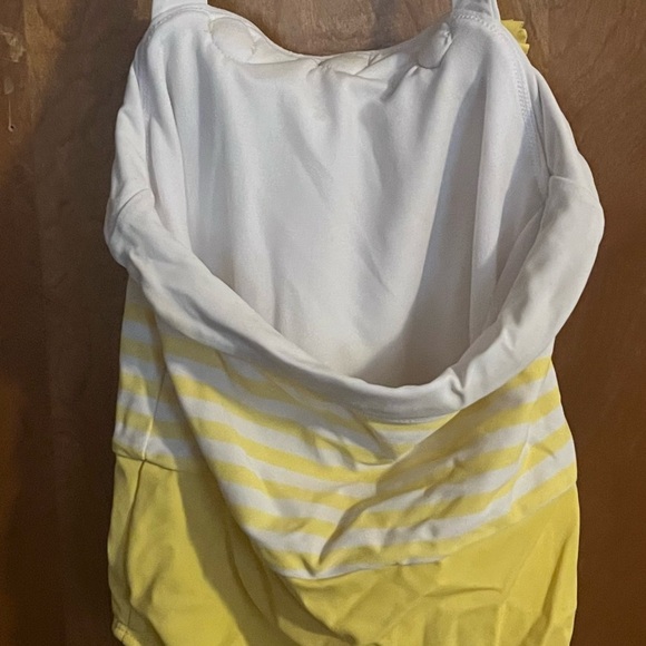 Janie and Jack Size 4 Yellow Striped Kids Swim One Piece - Picture 4 of 6